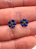 9ct gold lapis lazuli earrings