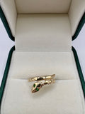 9ct gold emerald snake ring