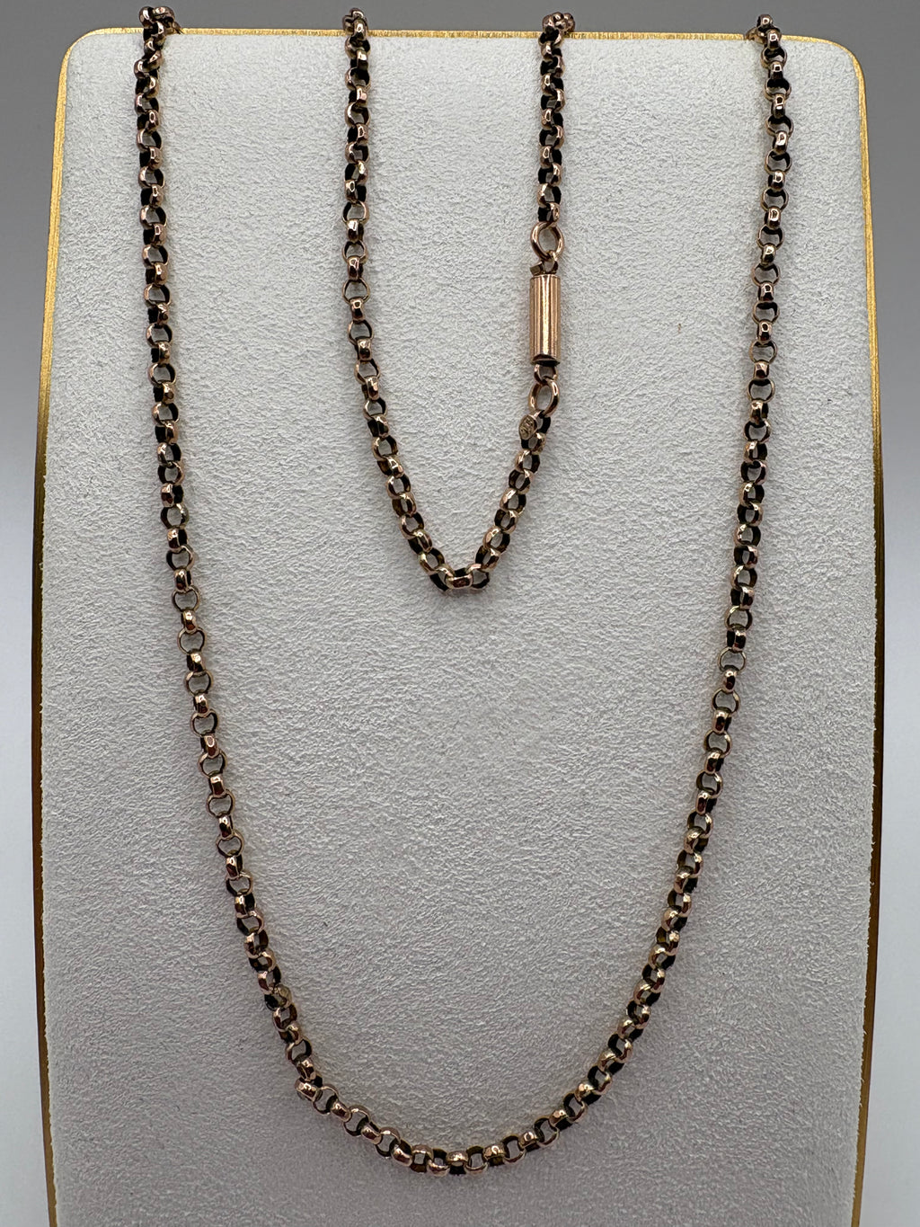 9ct gold antique 18 inch belcher chain (5)