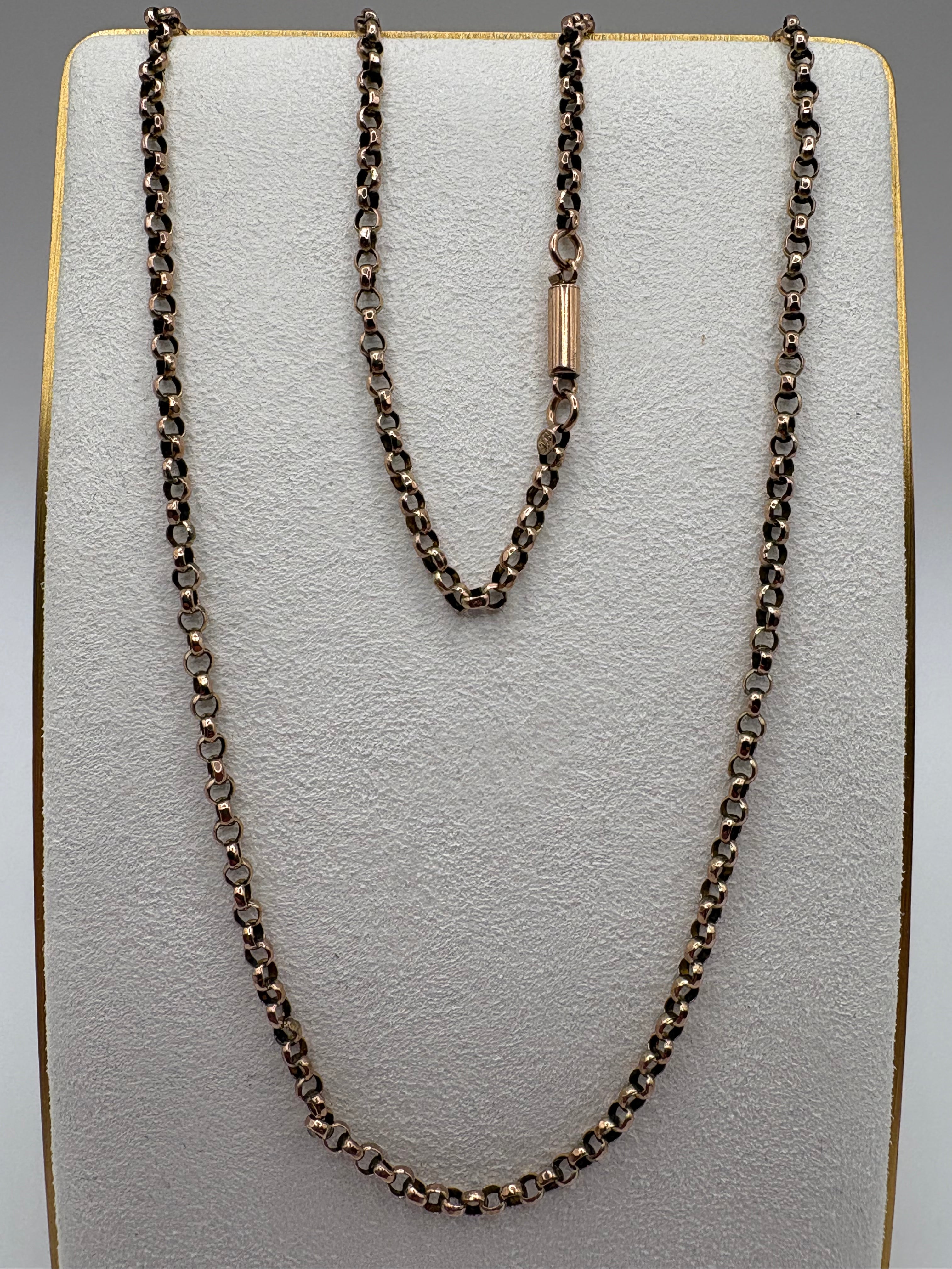 9ct gold antique 18 inch belcher chain (5)