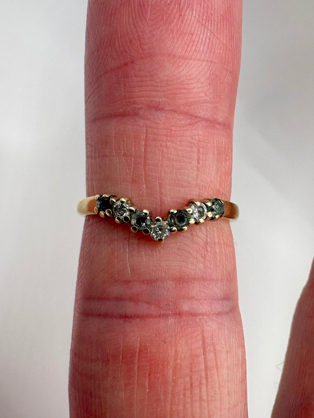9ct gold topaz and diamond wishbone ring