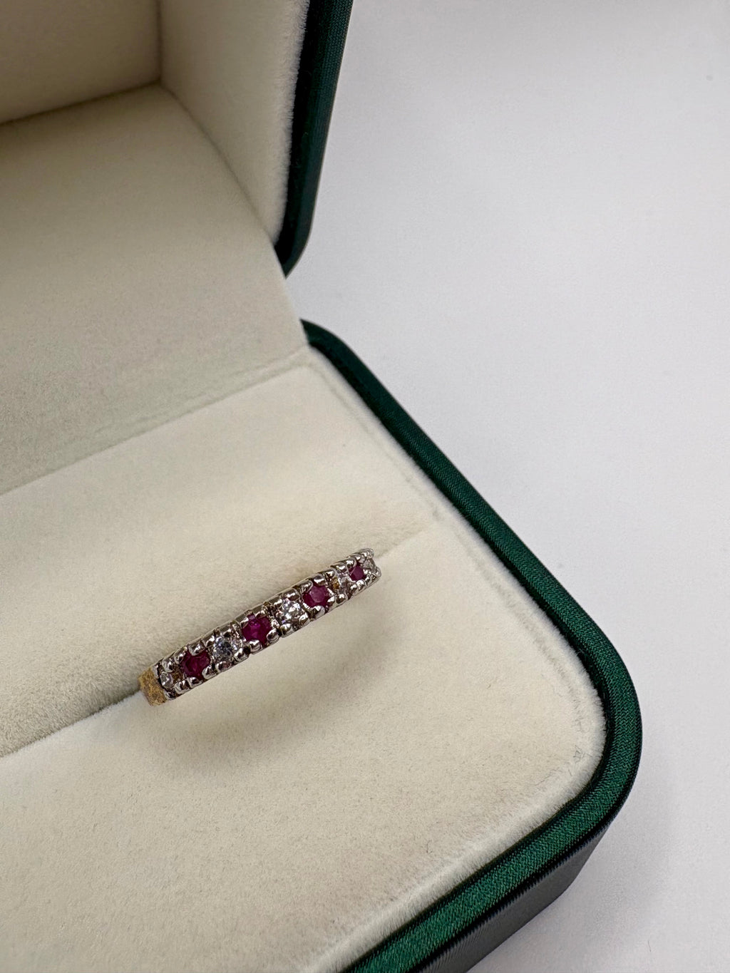 9ct gold ruby and diamond ring