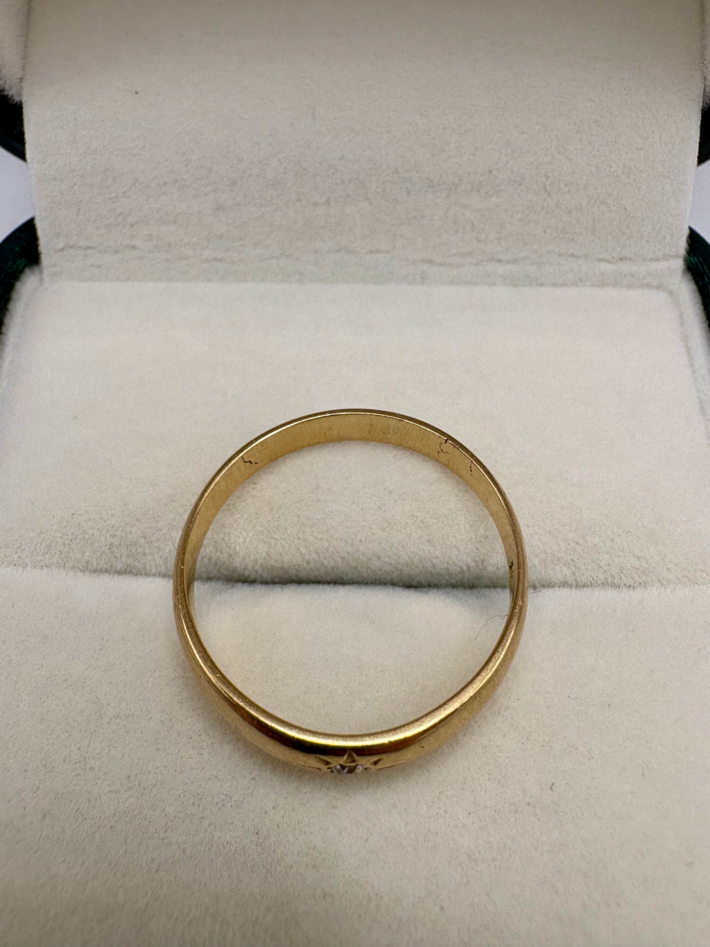 18ct gold antique old cut diamond gypsy ring