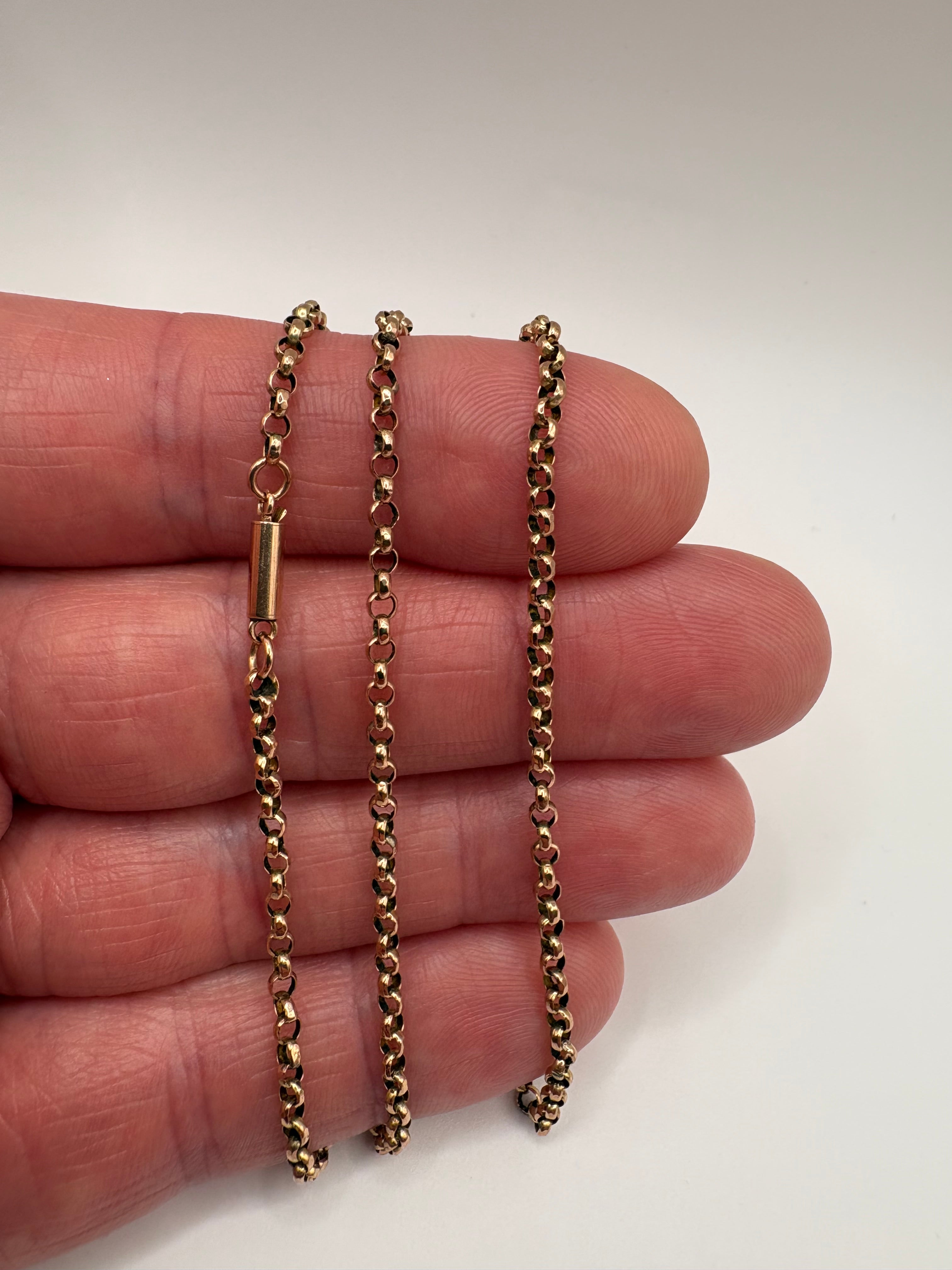 9ct gold antique 18 inch belcher chain (5)