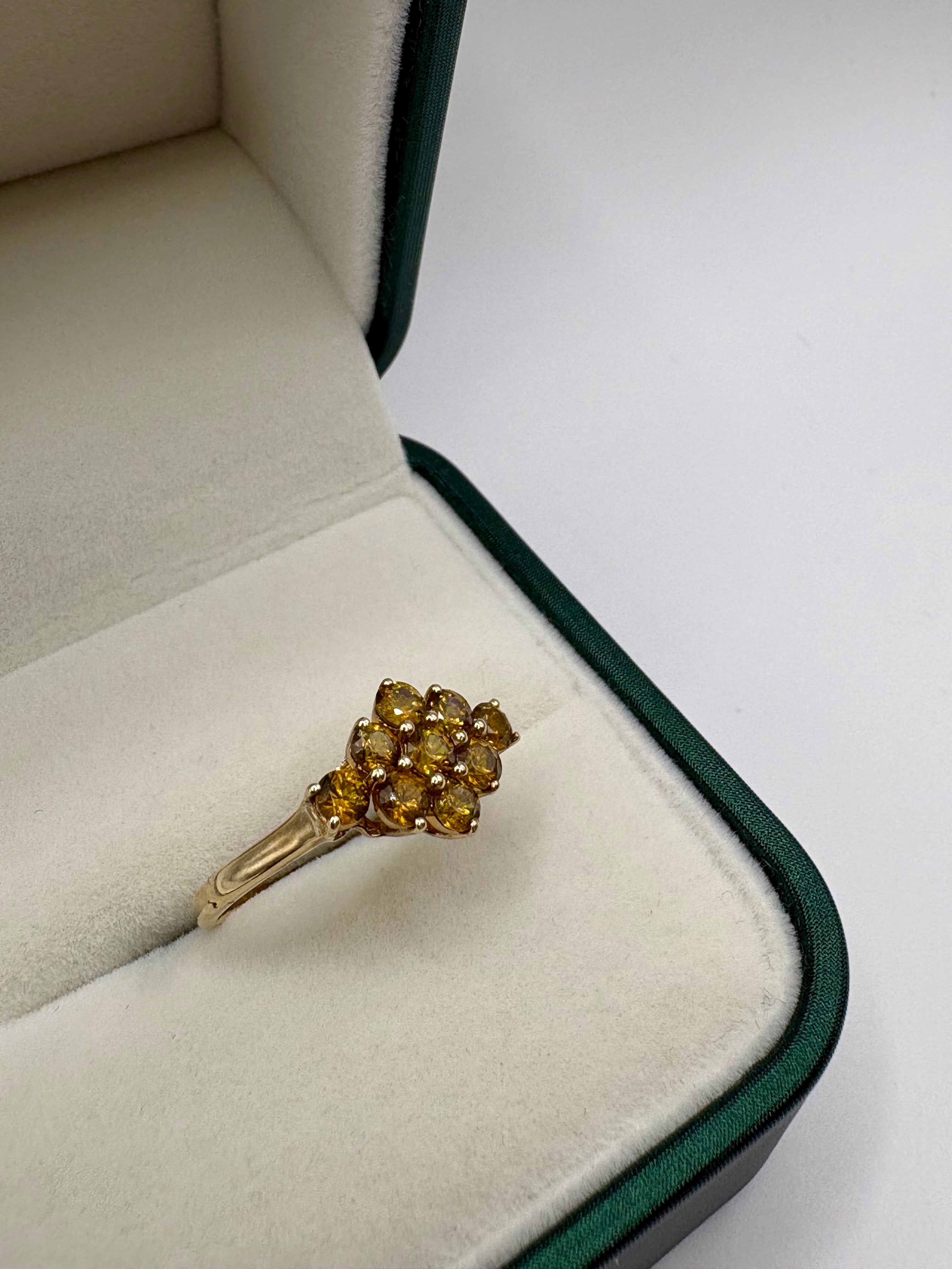 9ct gold yellow quartz ring