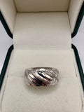 9ct white gold band ring
