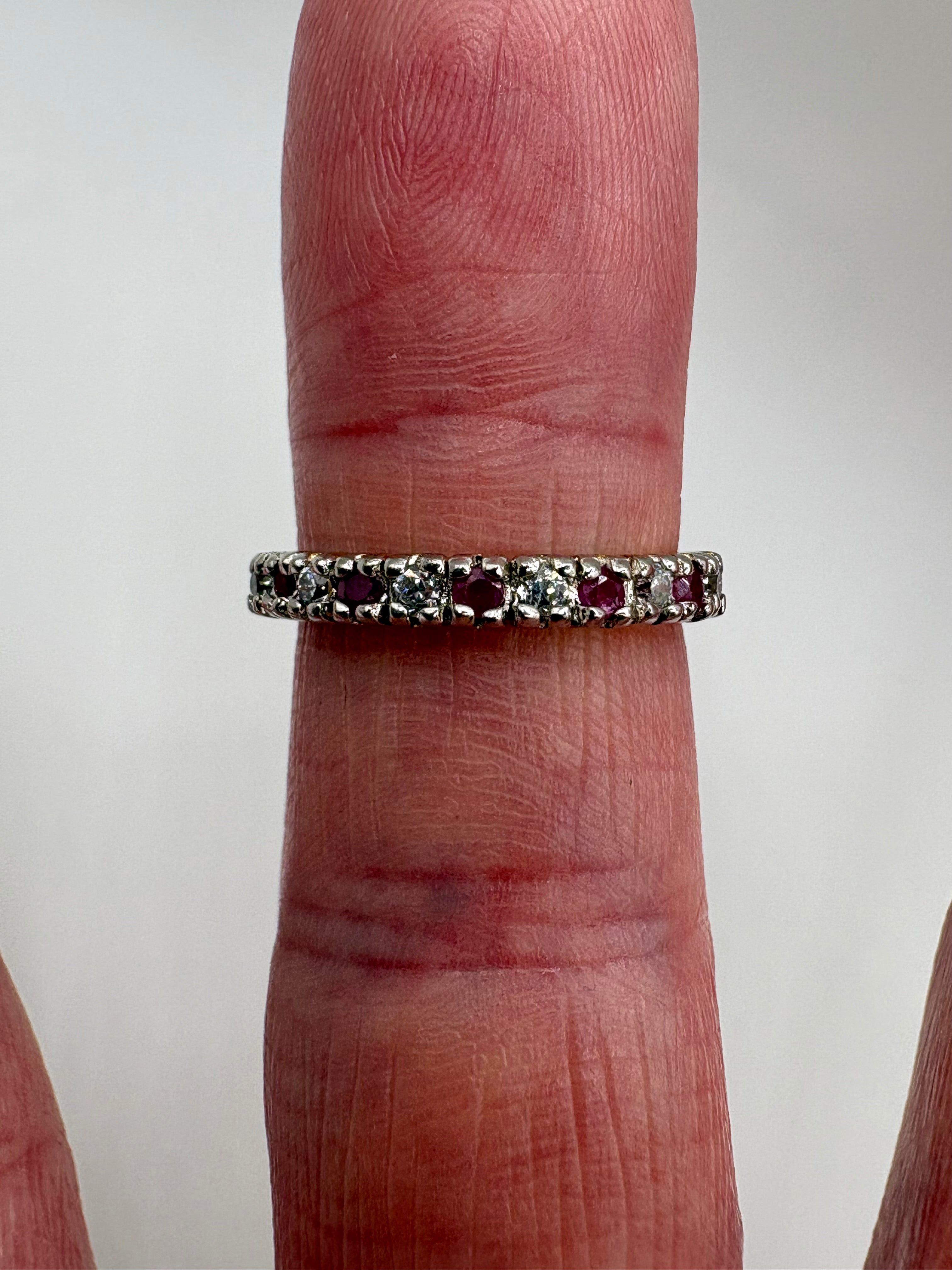9ct gold ruby and diamond ring