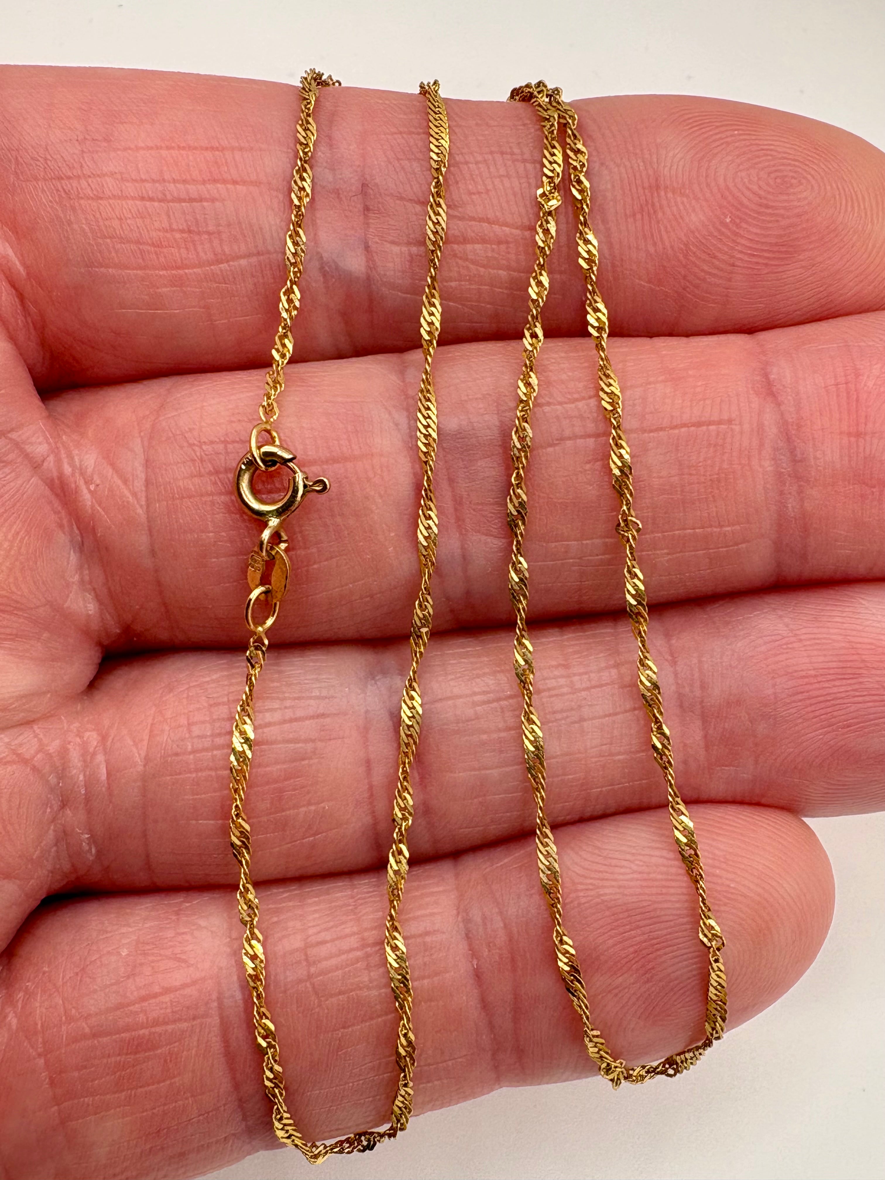 9ct gold 18 inch twisted link chain