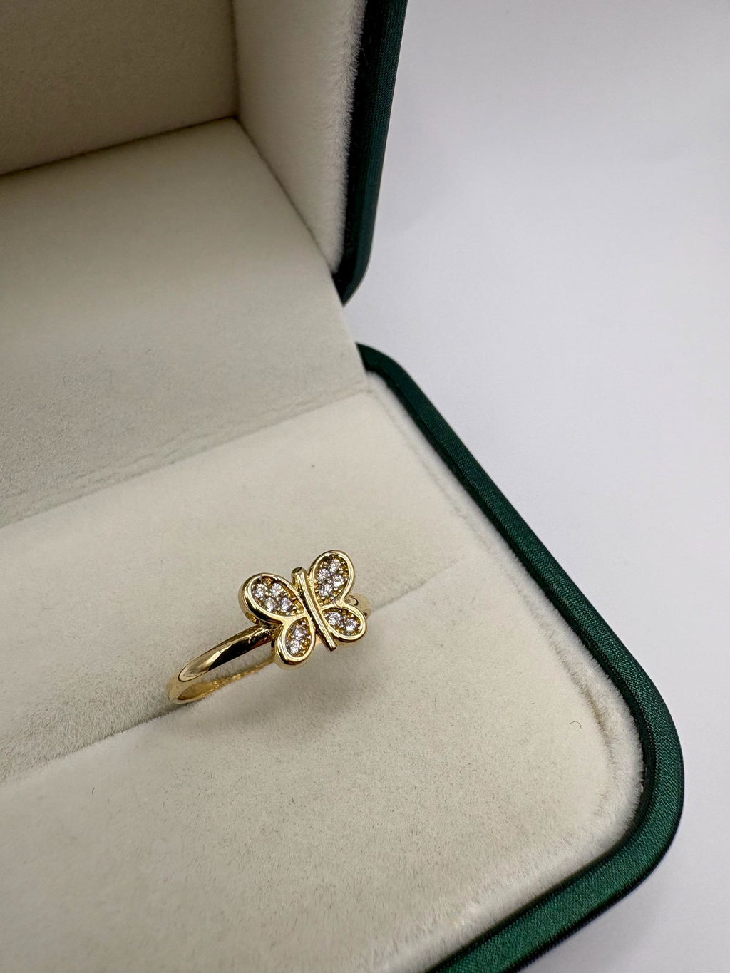 14ct butterfly cz ring