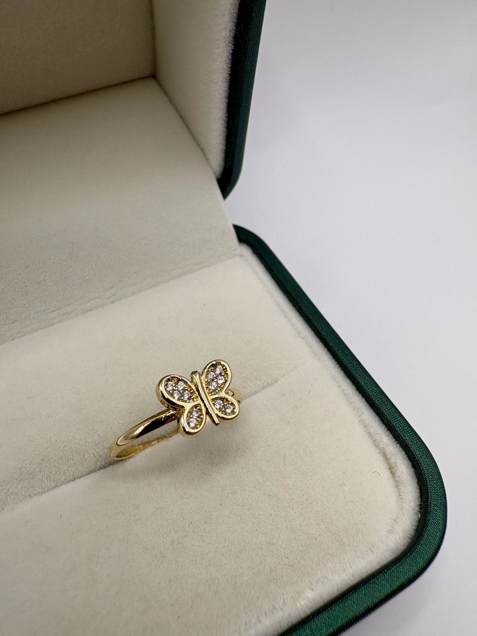 14ct butterfly cz ring