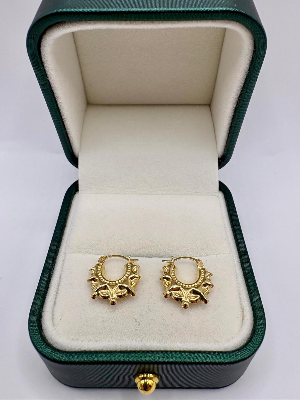 9ct gold Spike creole earrings