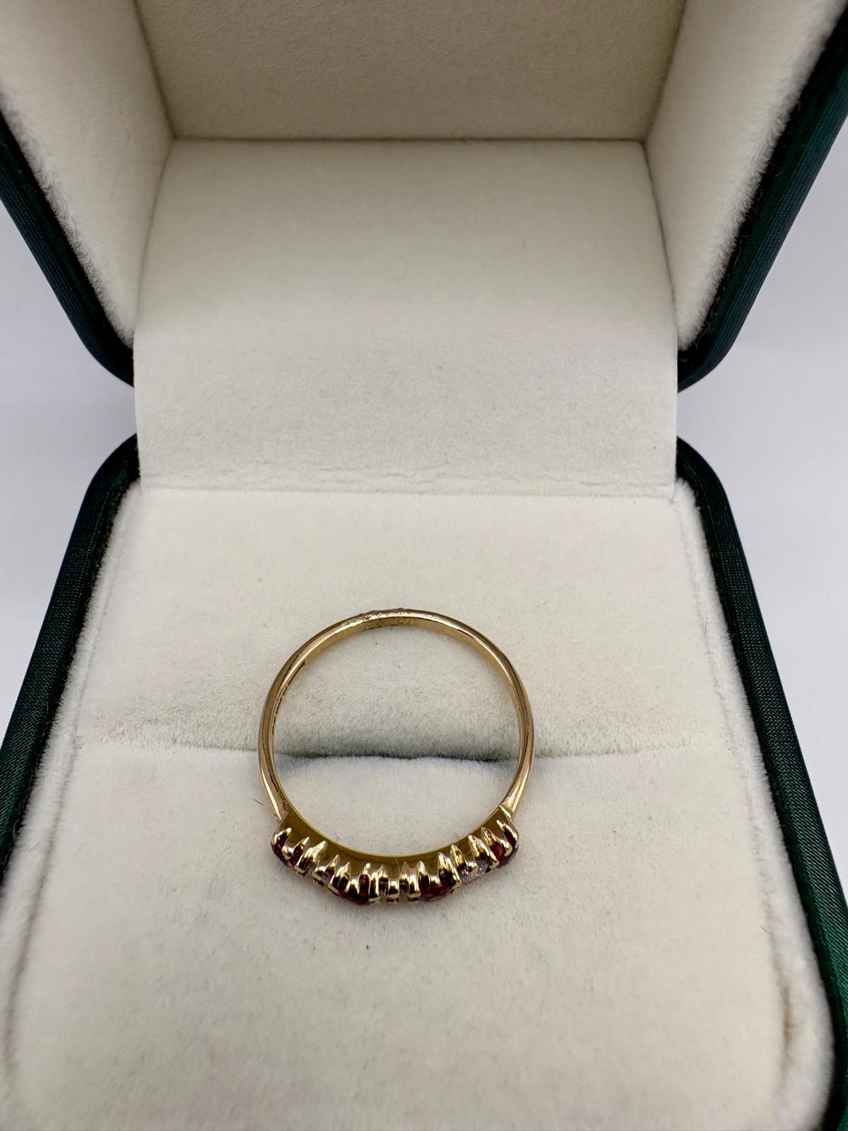 9ct gold ruby and diamond ring