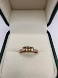 9ct gold quartz and diamond ring