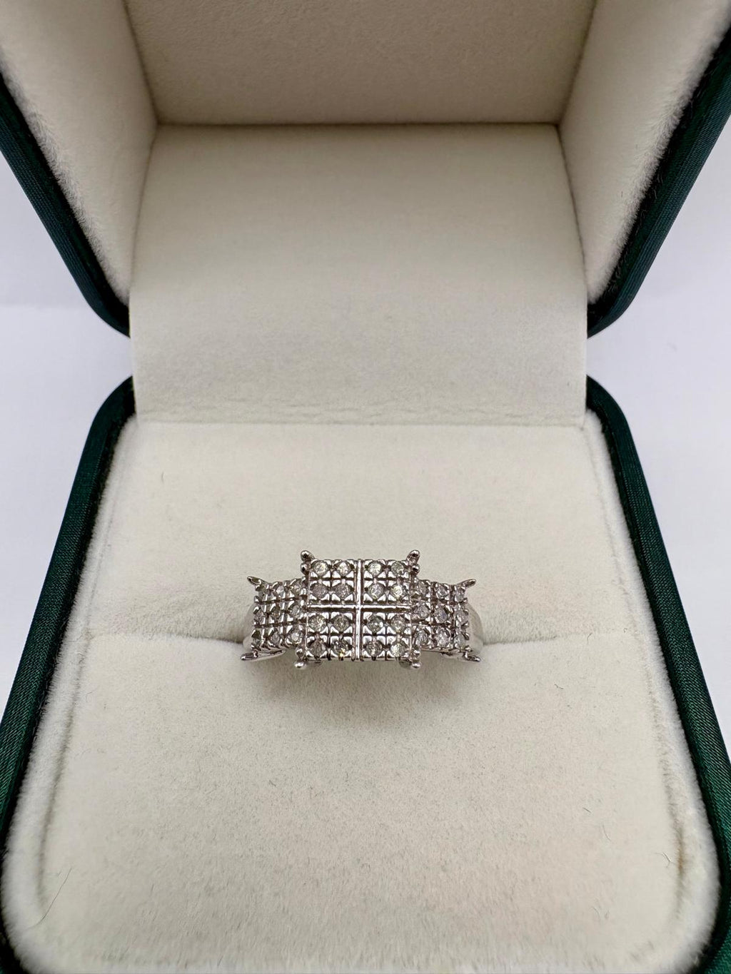 Silver diamond ring