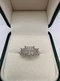Silver diamond ring