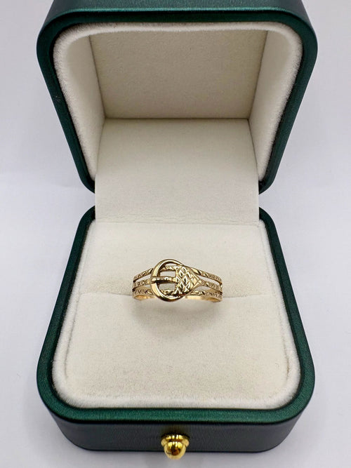 9ct gold buckle ring