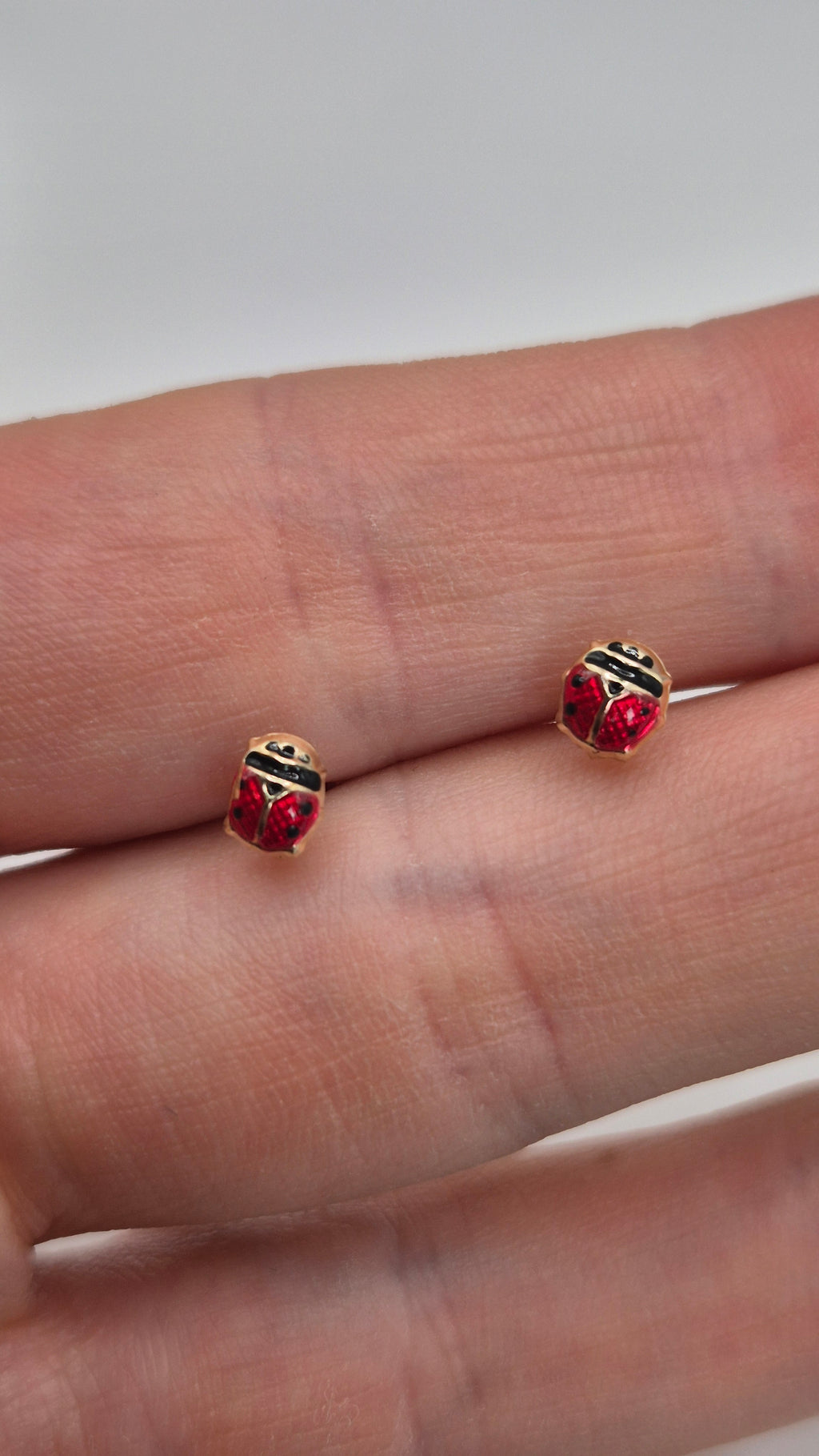 9ct gold ladybird earrings