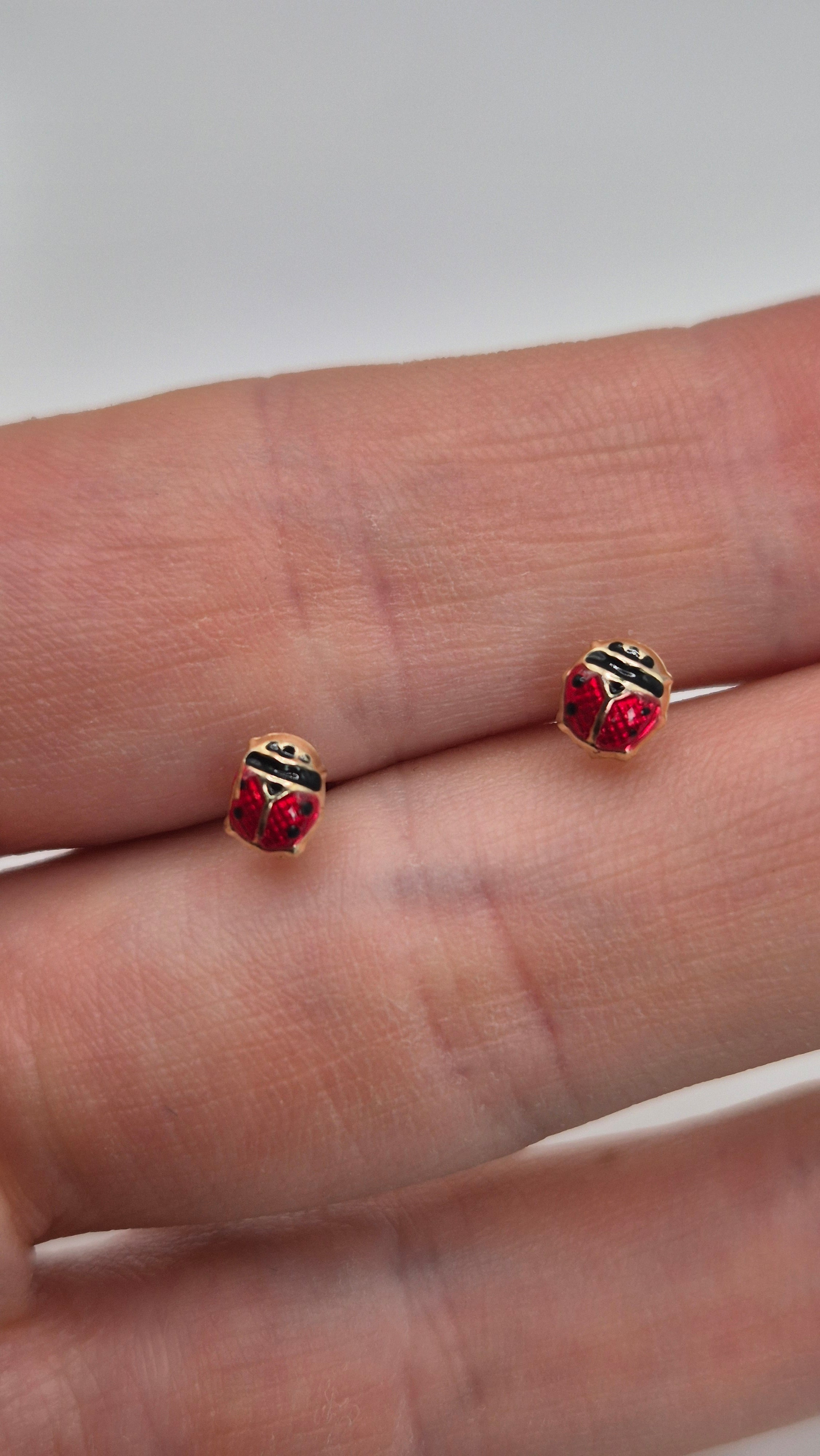 9ct gold ladybird earrings