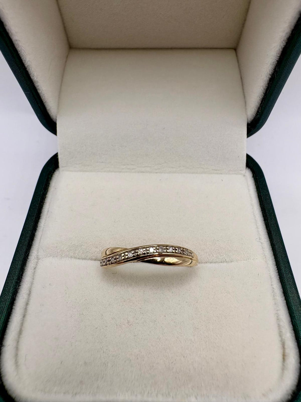 9ct gold half eternity diamond ring