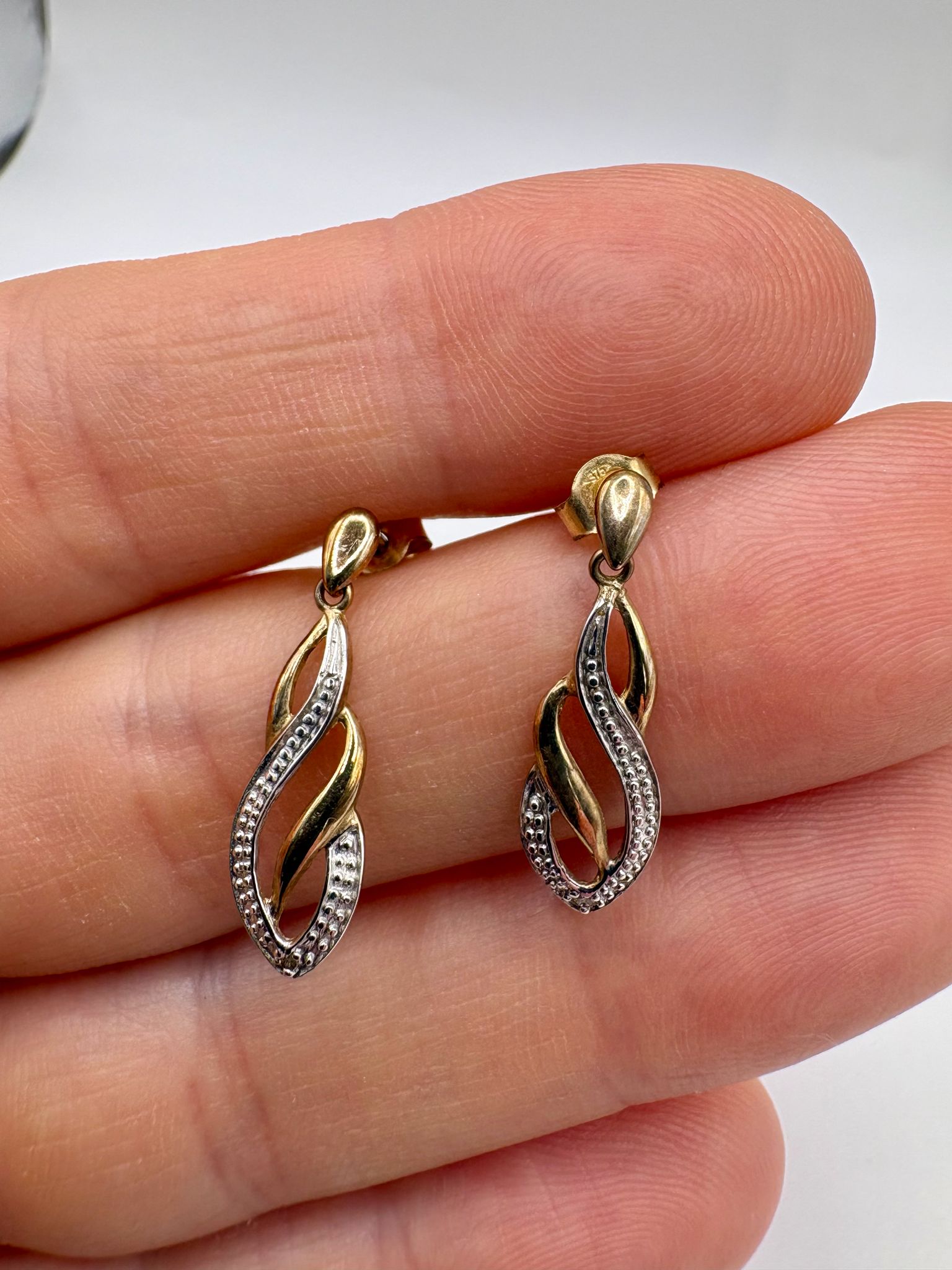 9ct gold diamond earrings