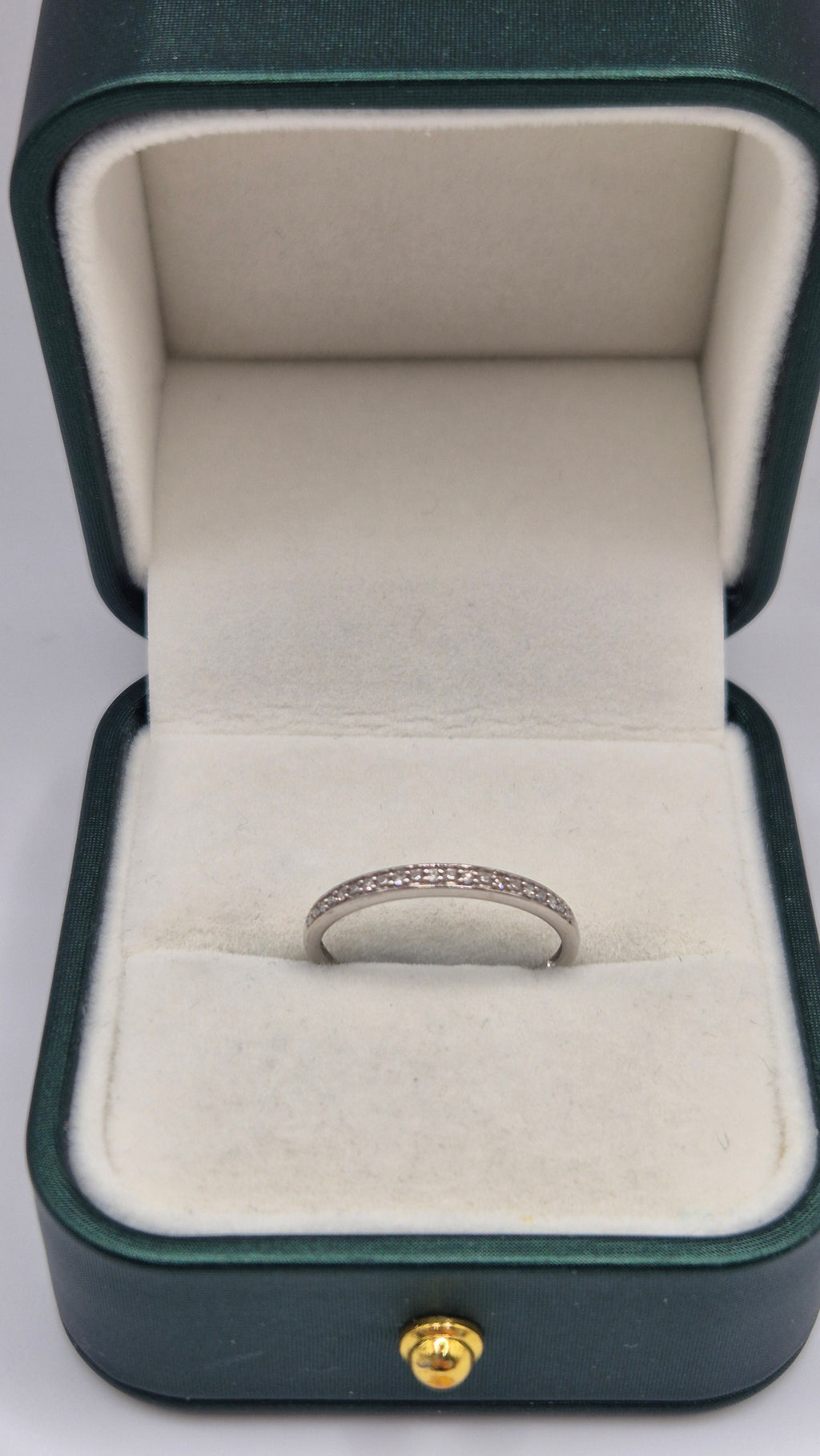 9ct white gold diamond half eternity ring