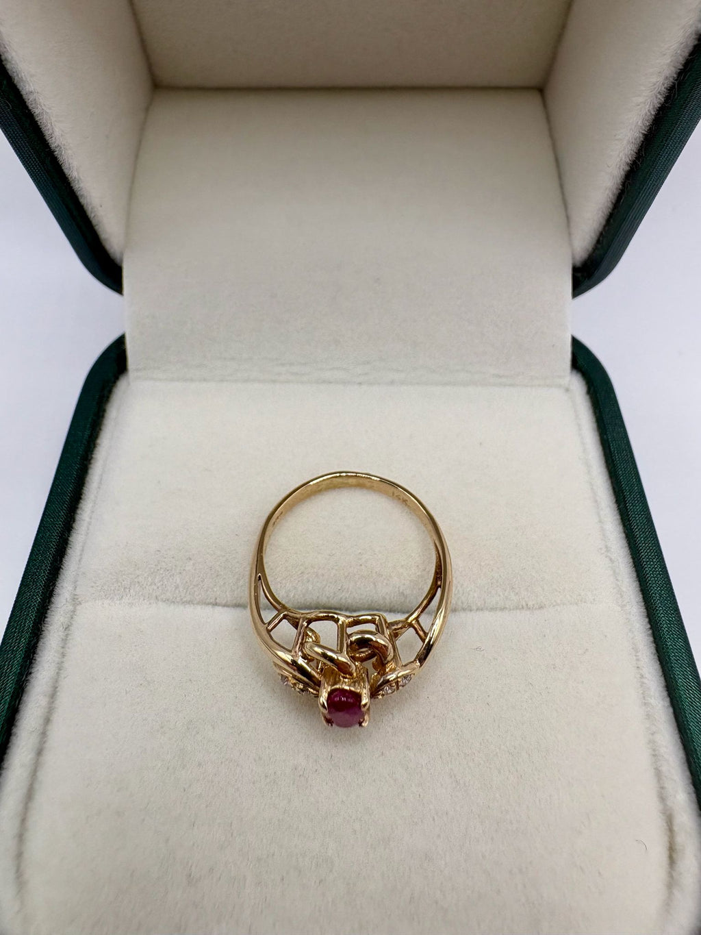9ct gold ruby and diamond ring