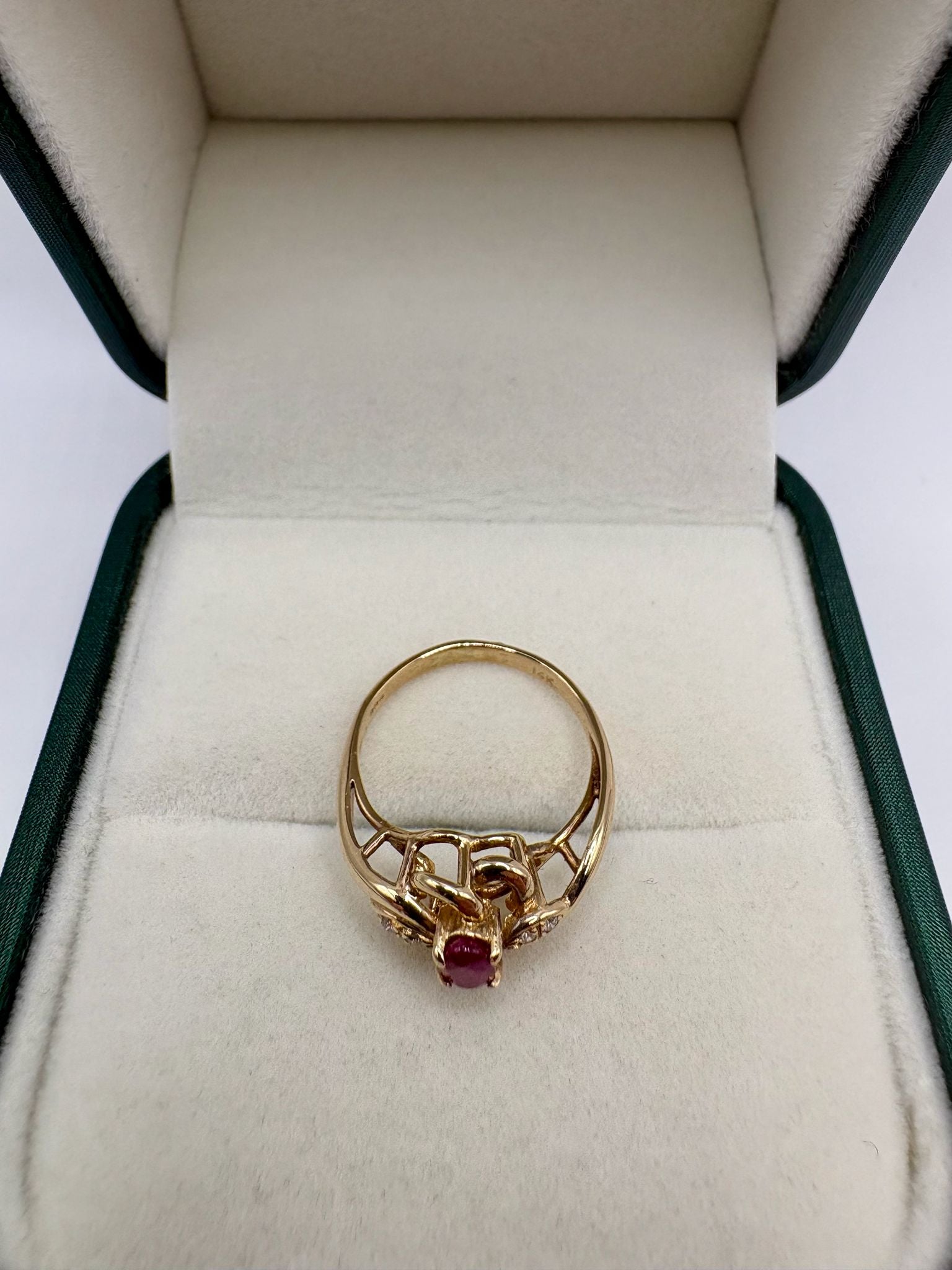 9ct gold ruby and diamond ring