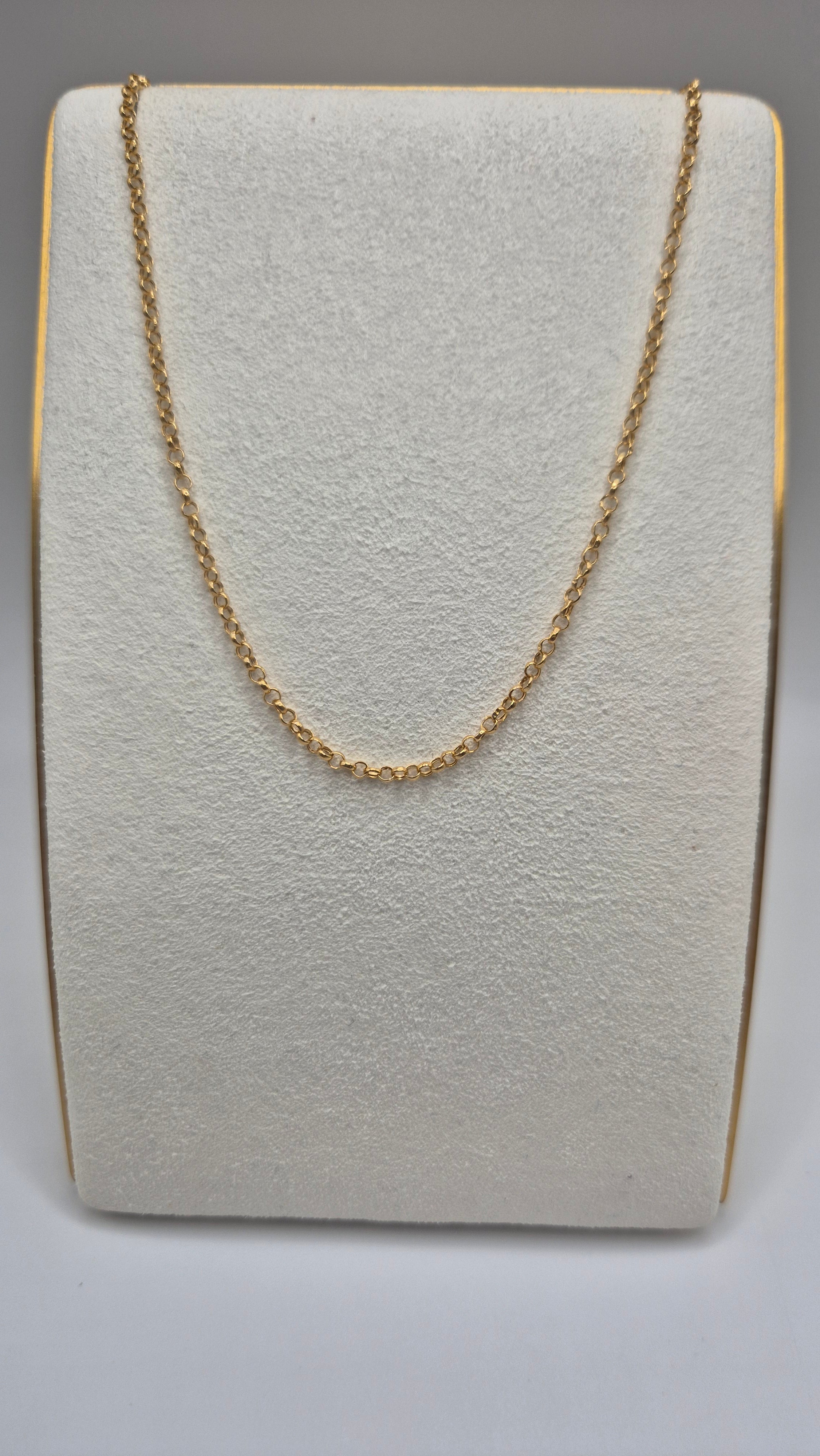 9ct gold 16inch belcher chain (2)