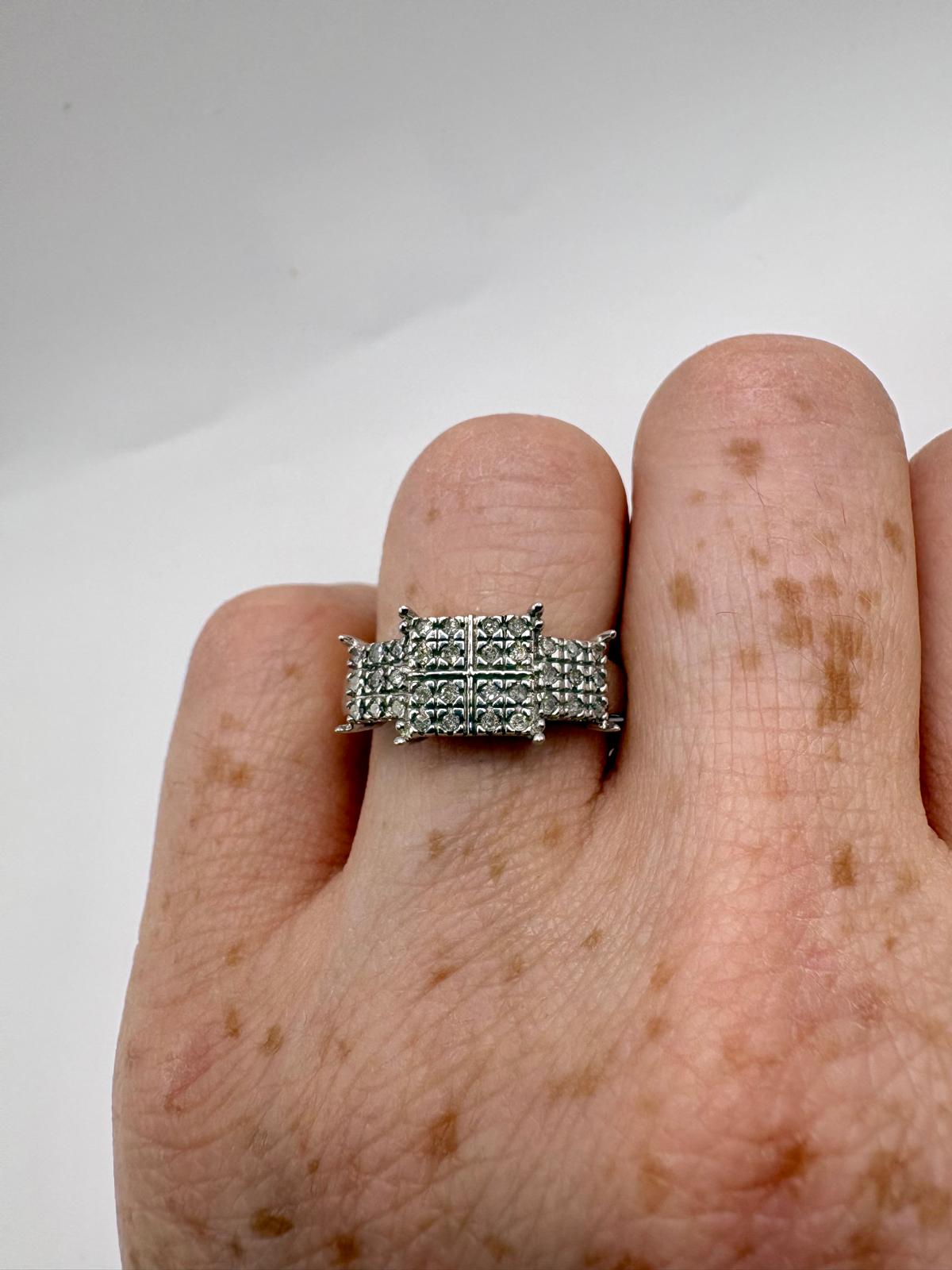 Silver diamond ring