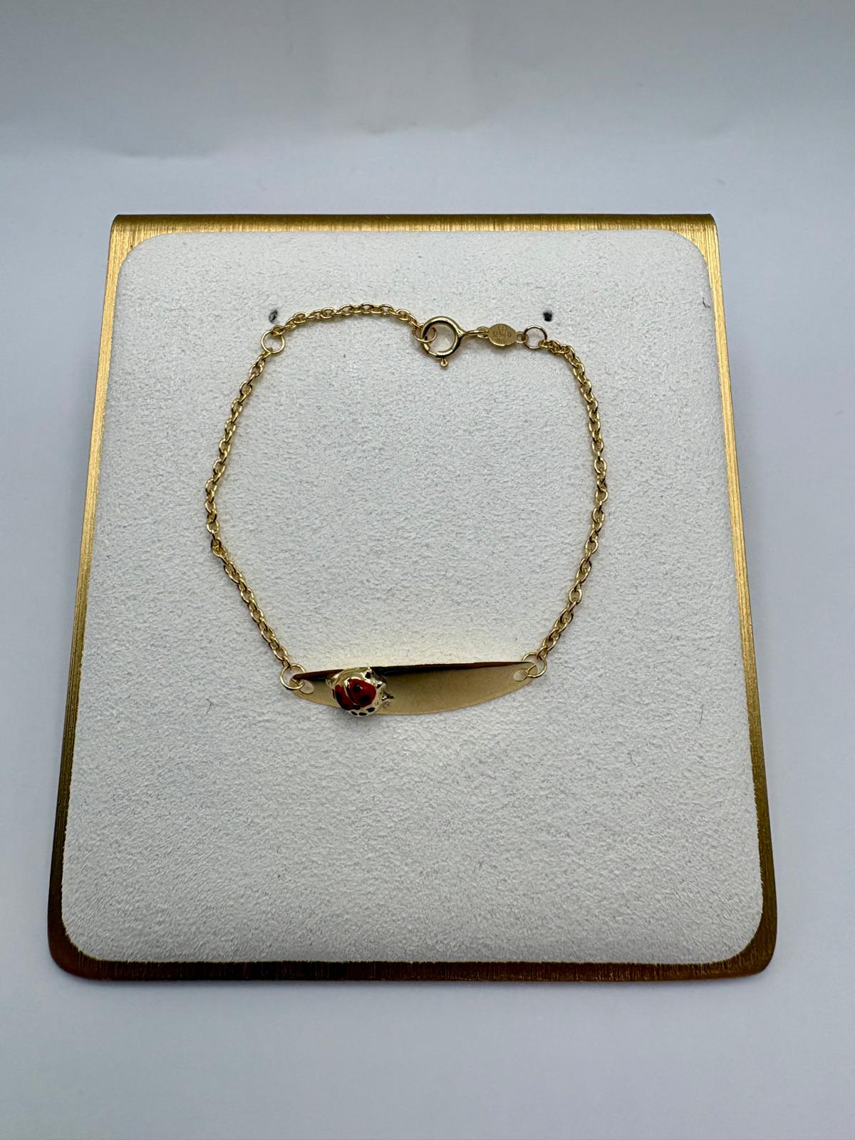 9ct gold ladybird bracelet