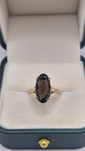 9ct gold smokey quartz ring