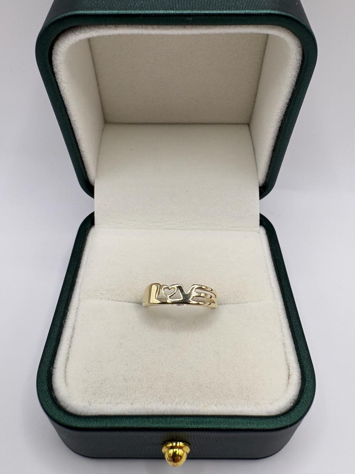 9ct gold love ring