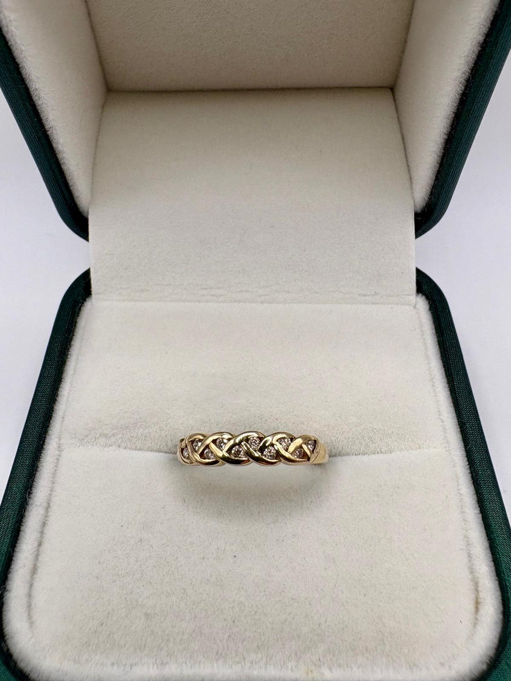 9ct gold diamond half eternity ring