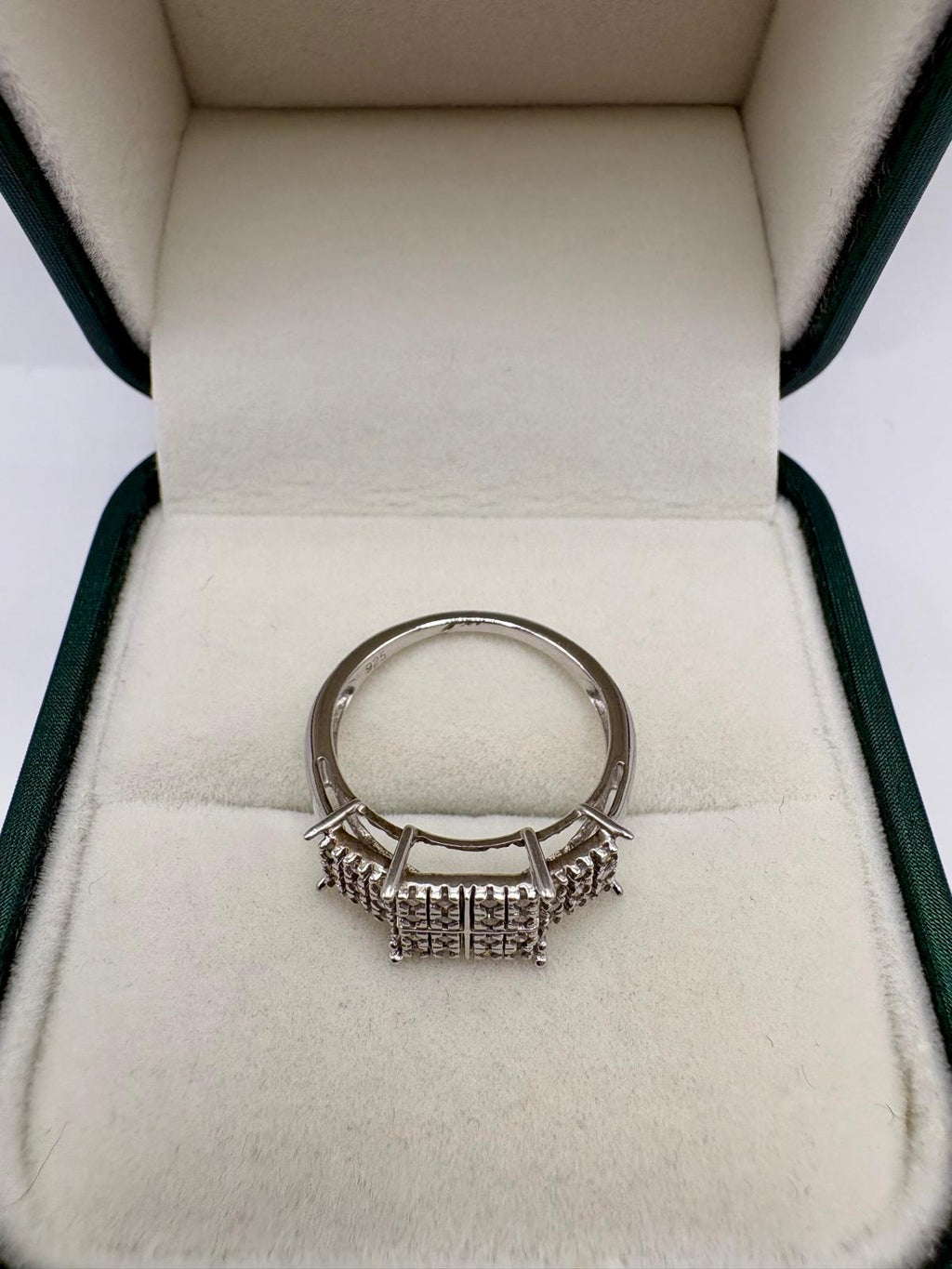 Silver diamond ring