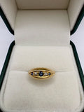 18ct gold sapphire trilogy and diamond ring