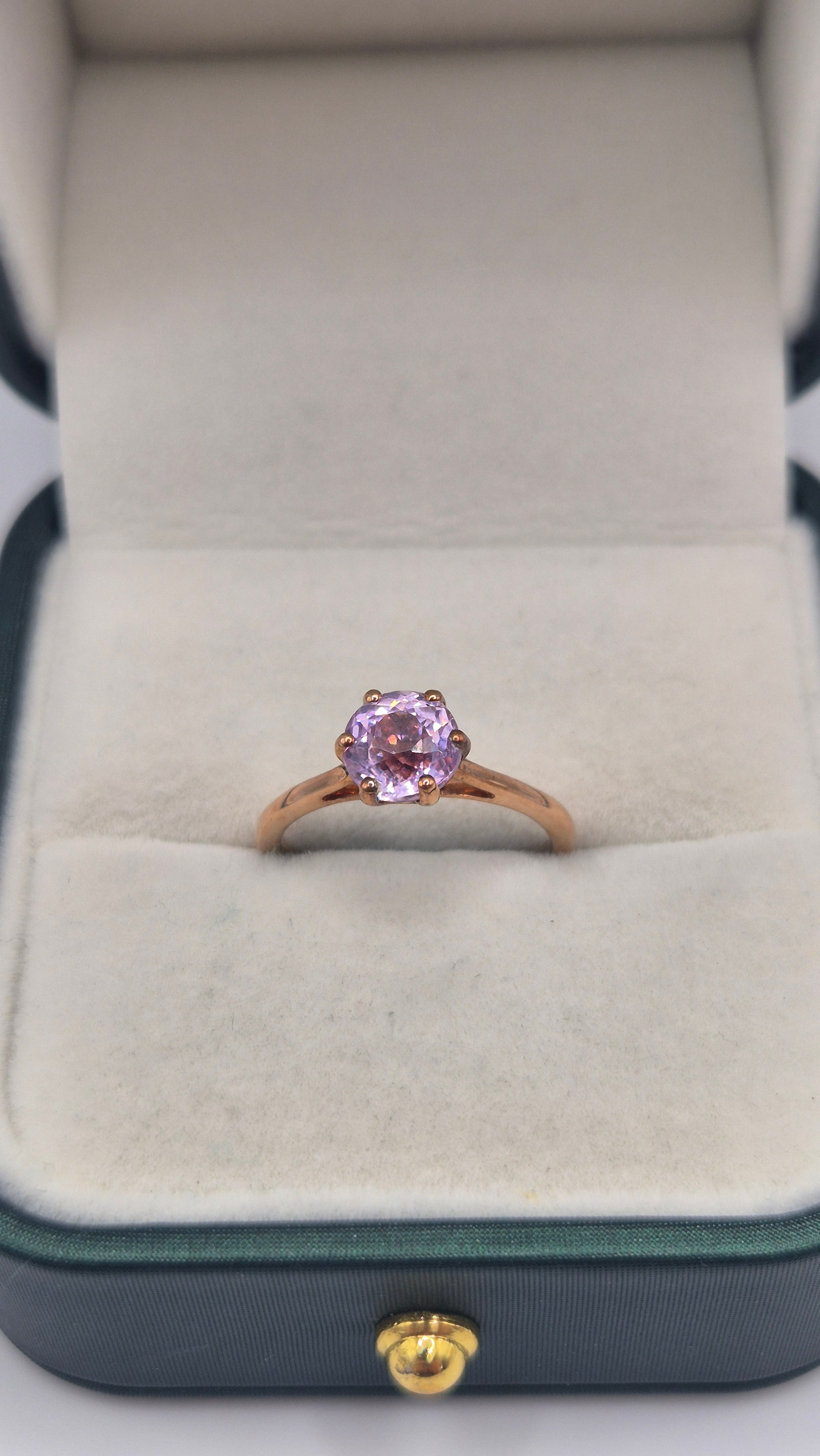 9ct rose gold amethyst ring