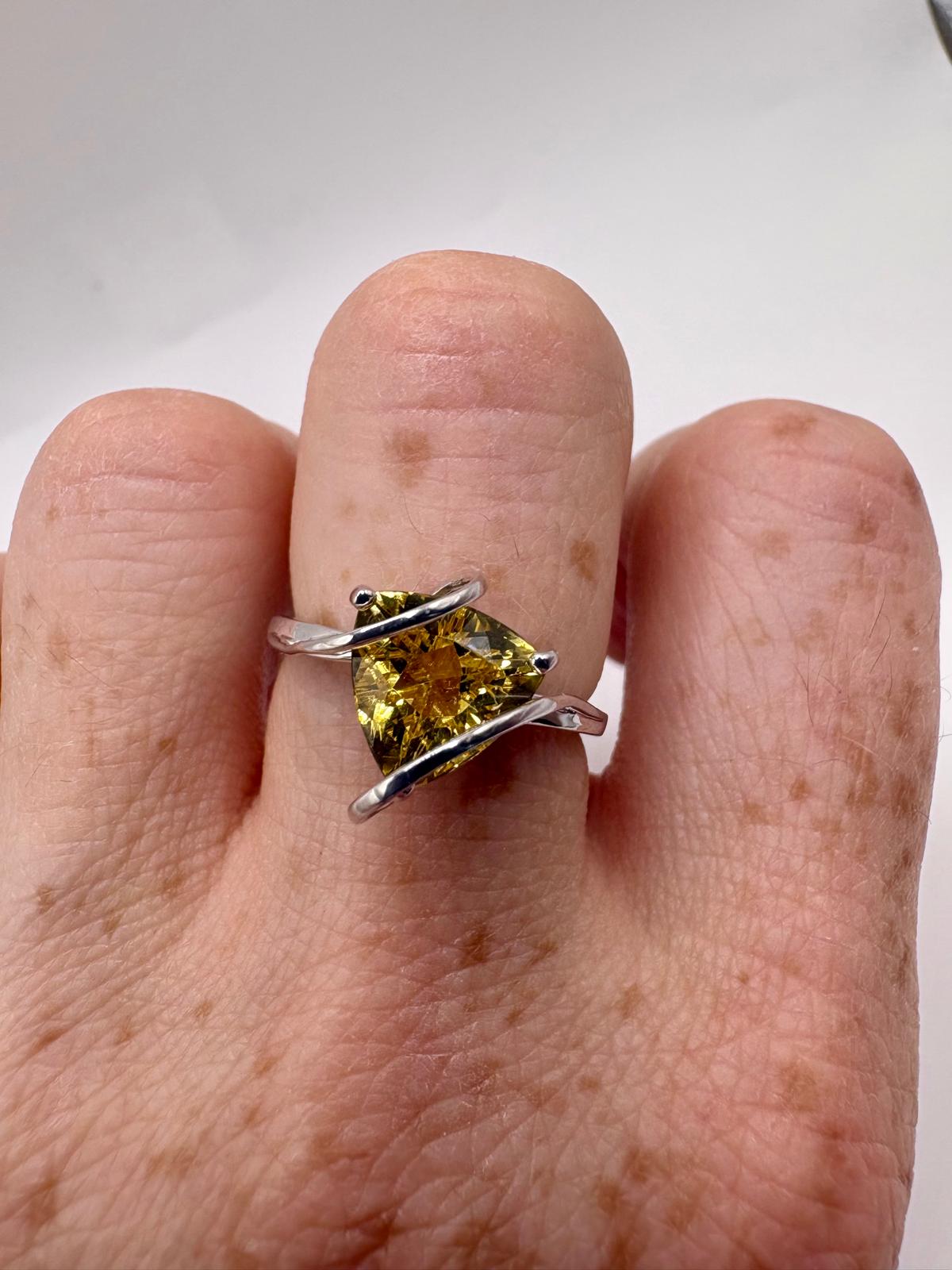 Silver citrine ring