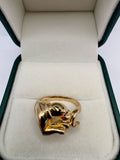 9ct gold panther ring