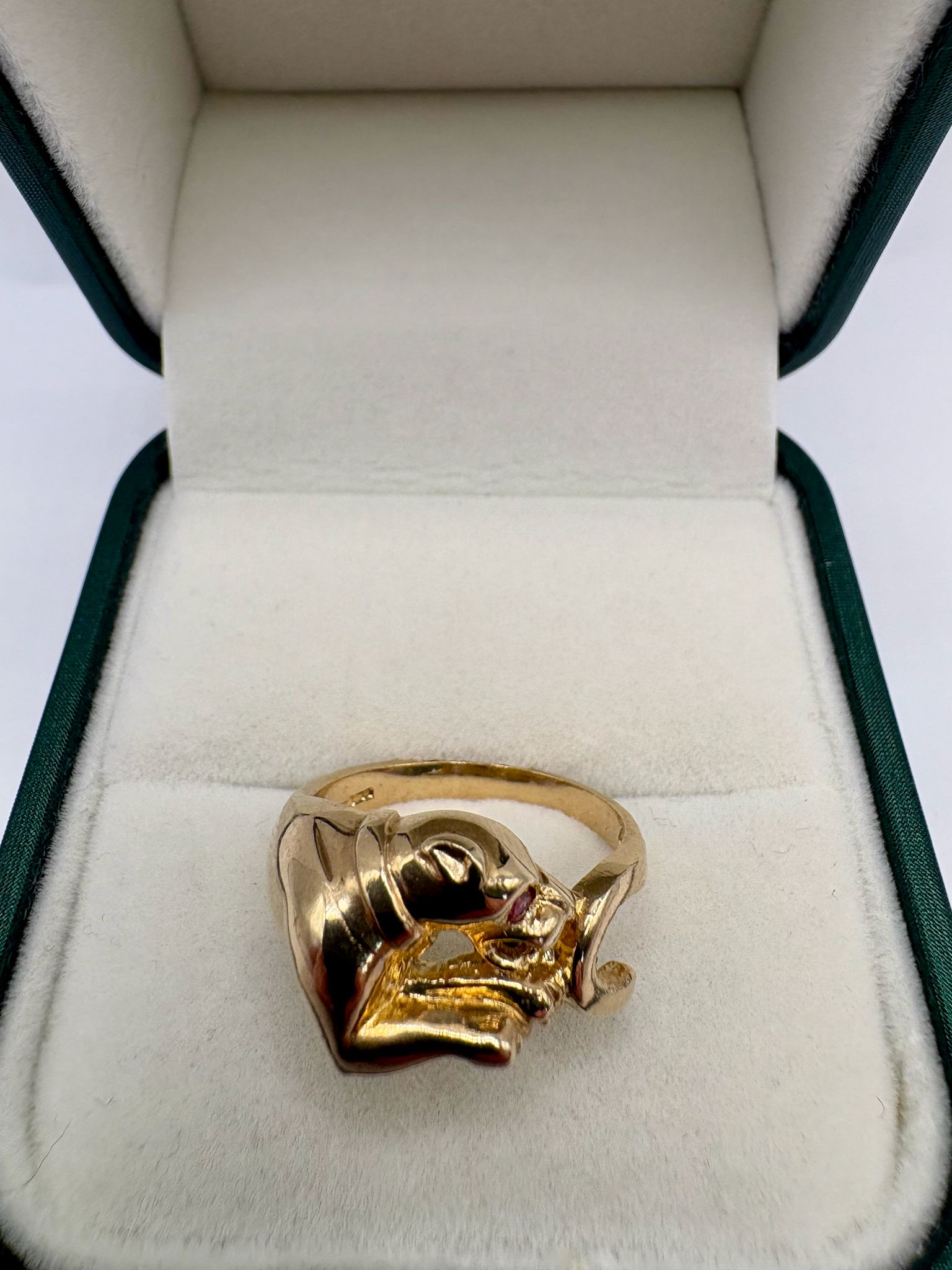 9ct gold panther ring