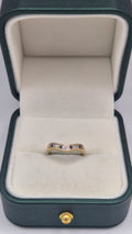 9ct gold diamond and sapphire wishbone ring