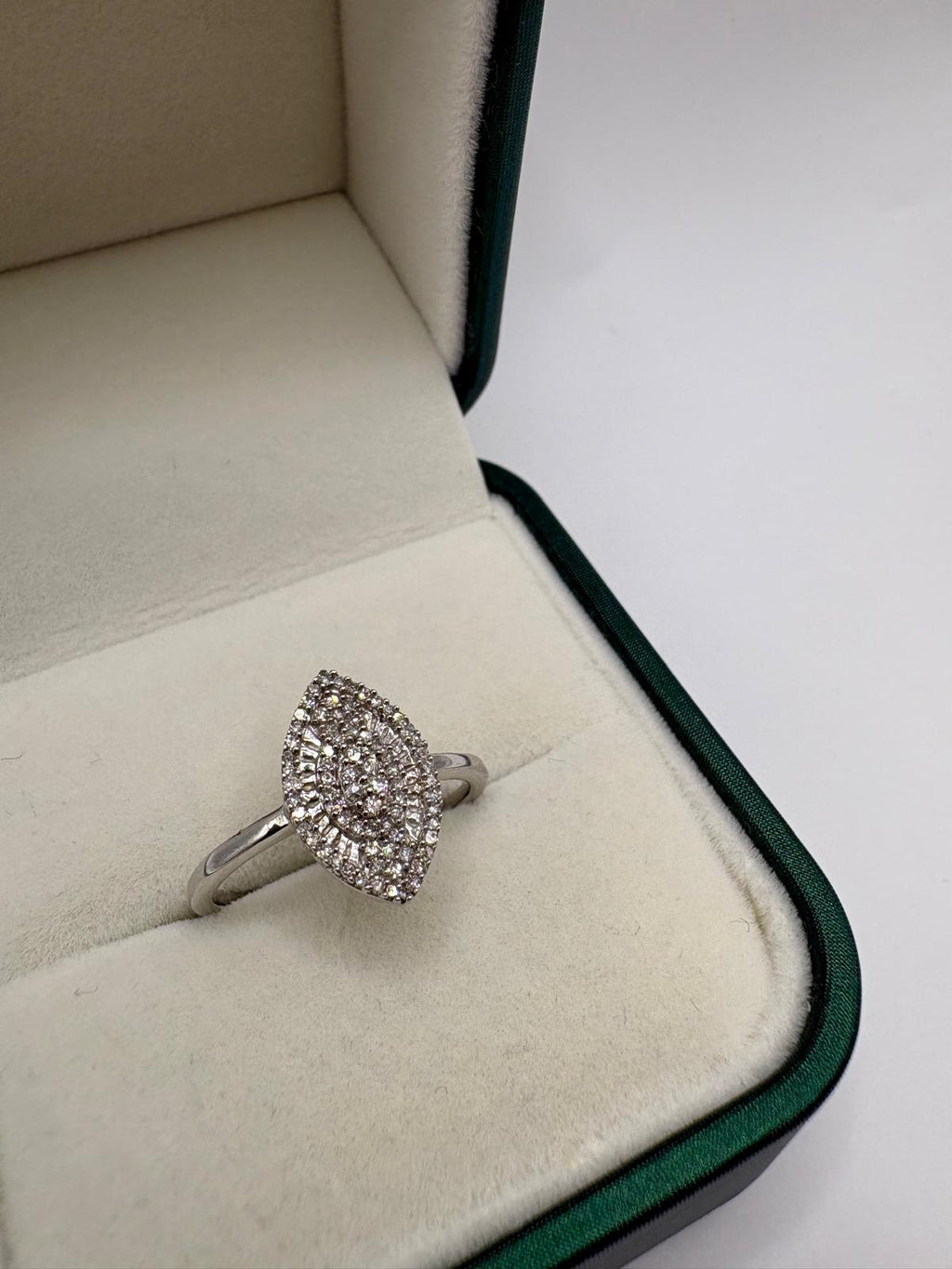 Silver diamond ring