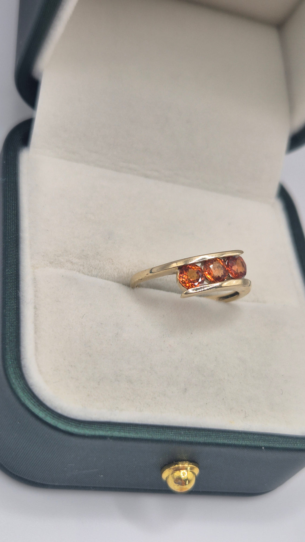 9ct gold orange sapphire ring