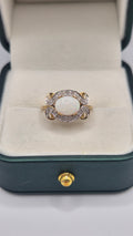 9ct gold opal and diamond ring