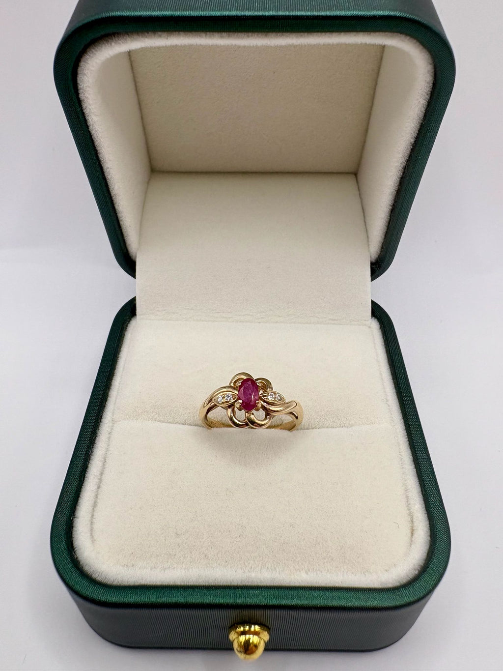 9ct gold ruby and diamond ring