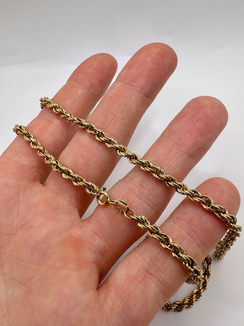 9ct gold 19inch rope chain