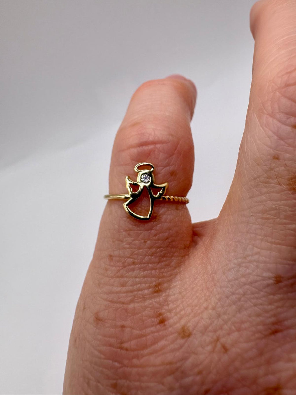14ct angel cz ring