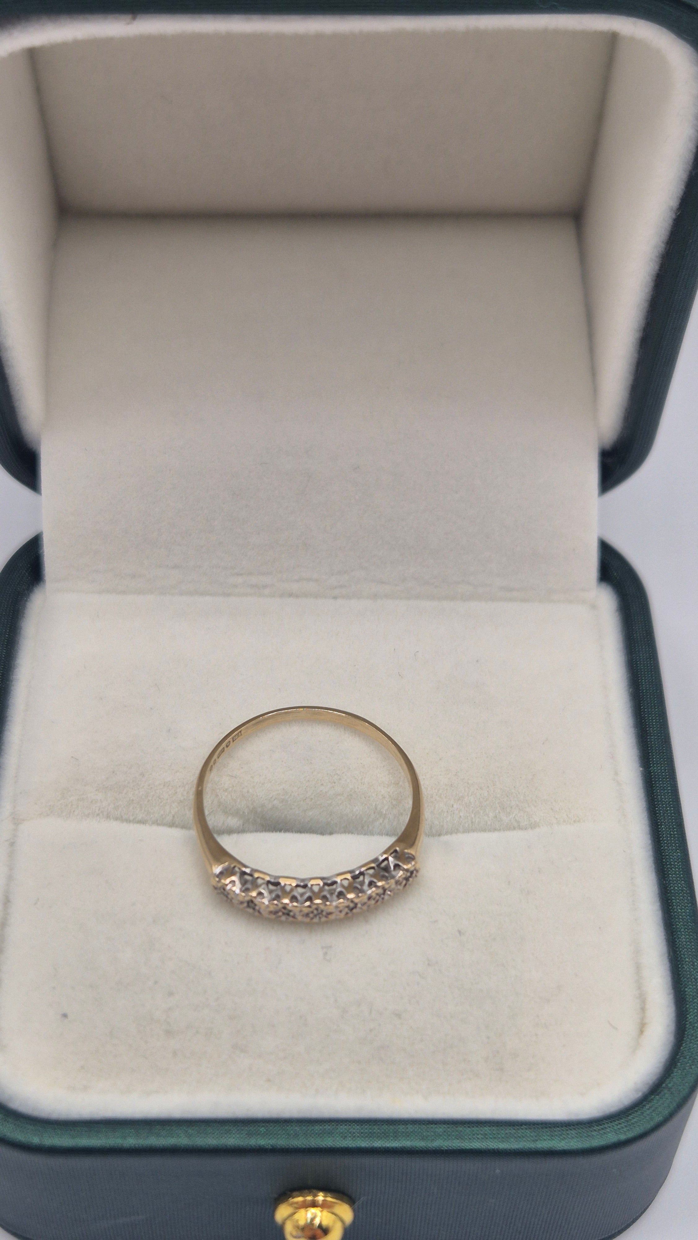 9ct gold diamond half eternity star ring