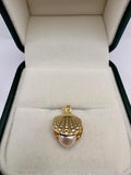 9ct gold oyster pearl charm