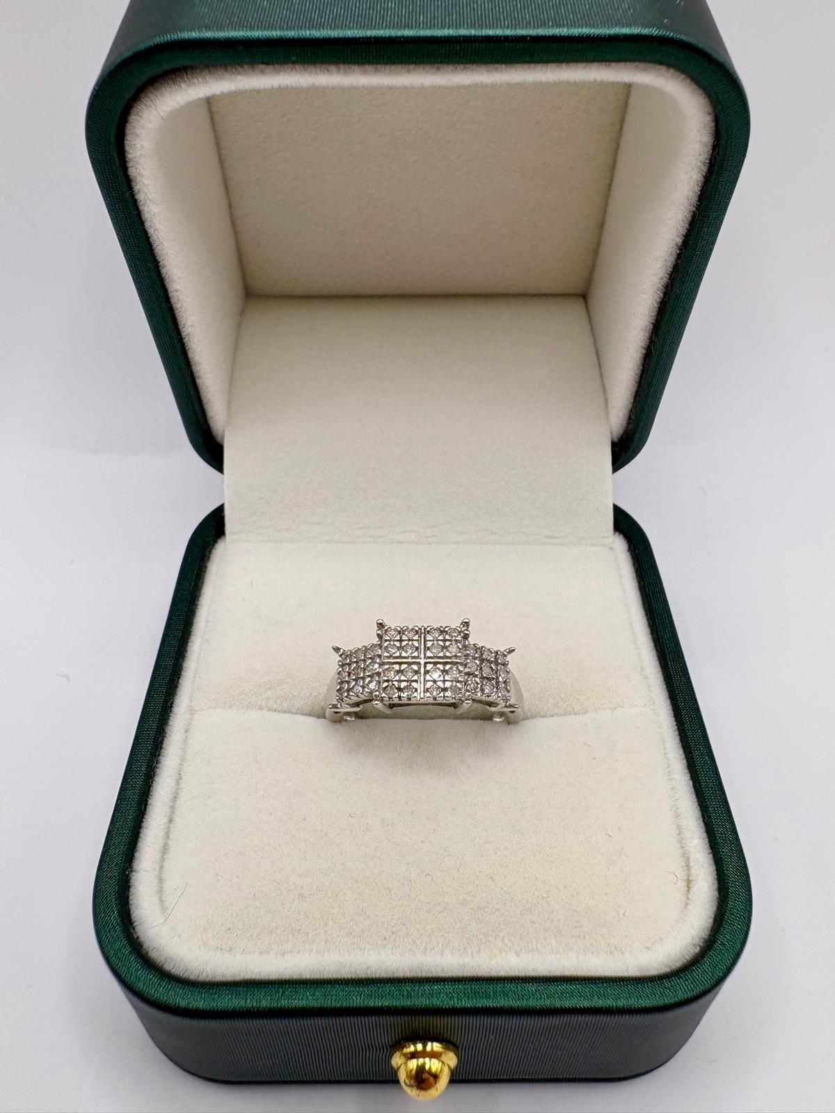 Silver diamond ring