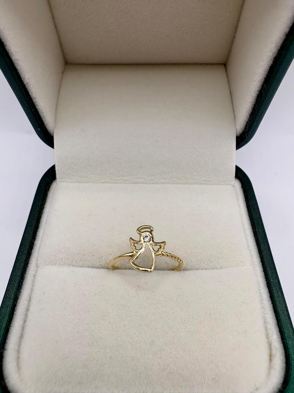 14ct angel cz ring